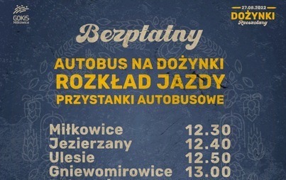 Zdjęcie do Rozkład jazdy - autobus dożynkowy